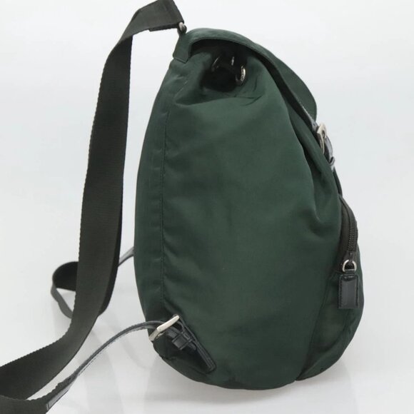 PRADA Backpack Nylon Green Silver Auth 127191 - Picture 3 of 15
